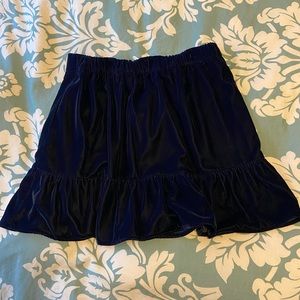 J. Crew navy velvet skirt